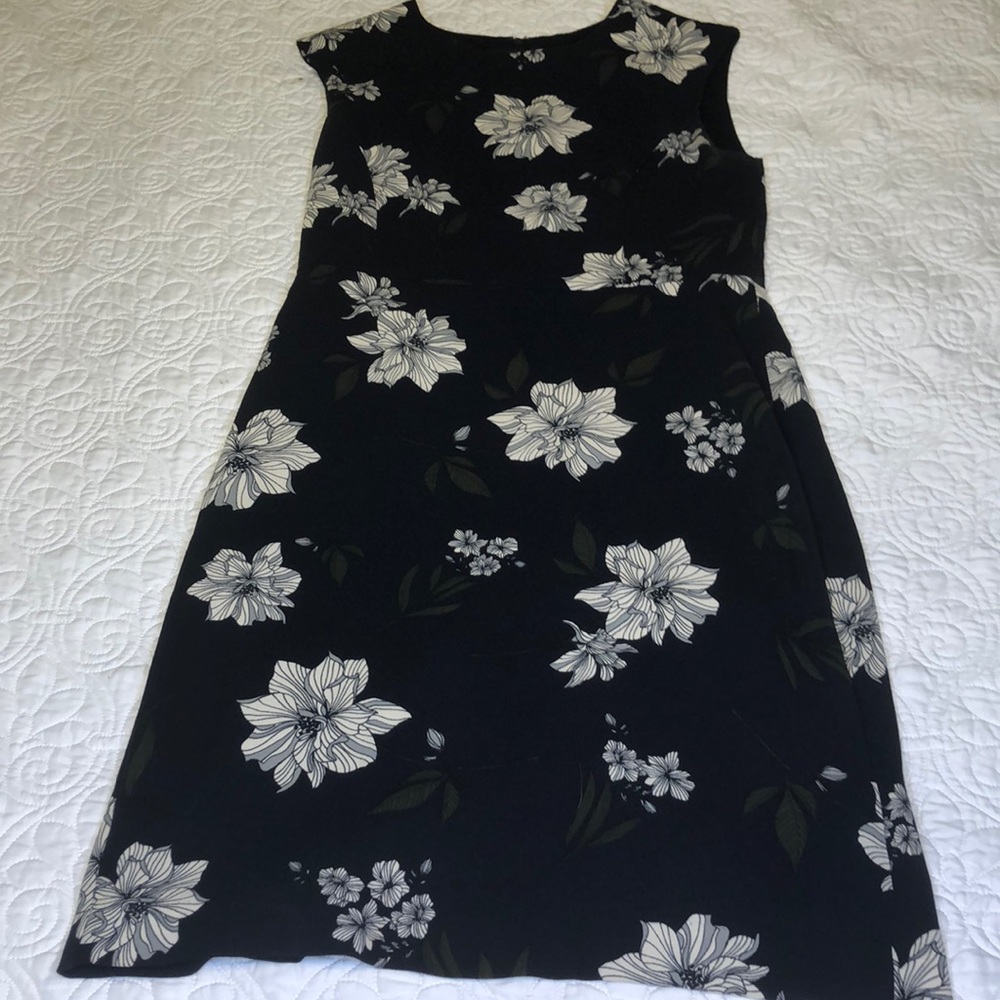 Black and white floral dress